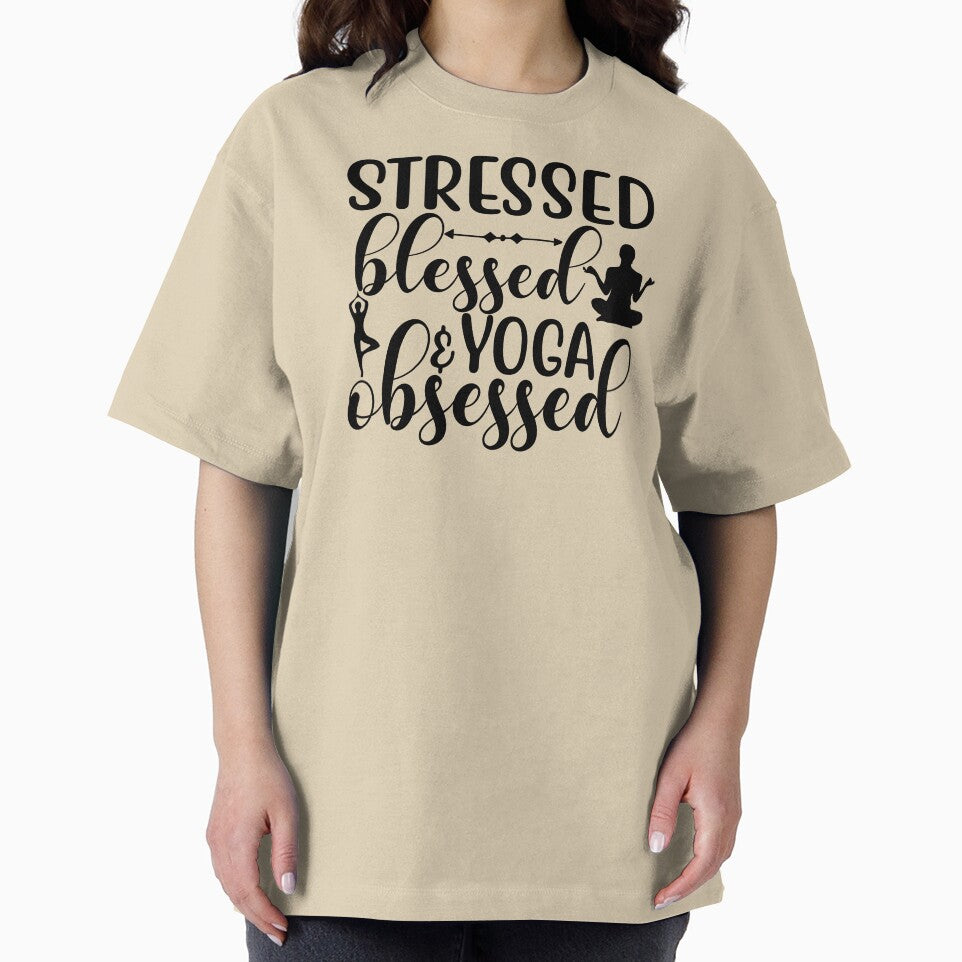 Yoga Quote Stressed Blessed Yoga Obsessed Motivational Saying T-Shirts, Hoodie, Sweatshirt