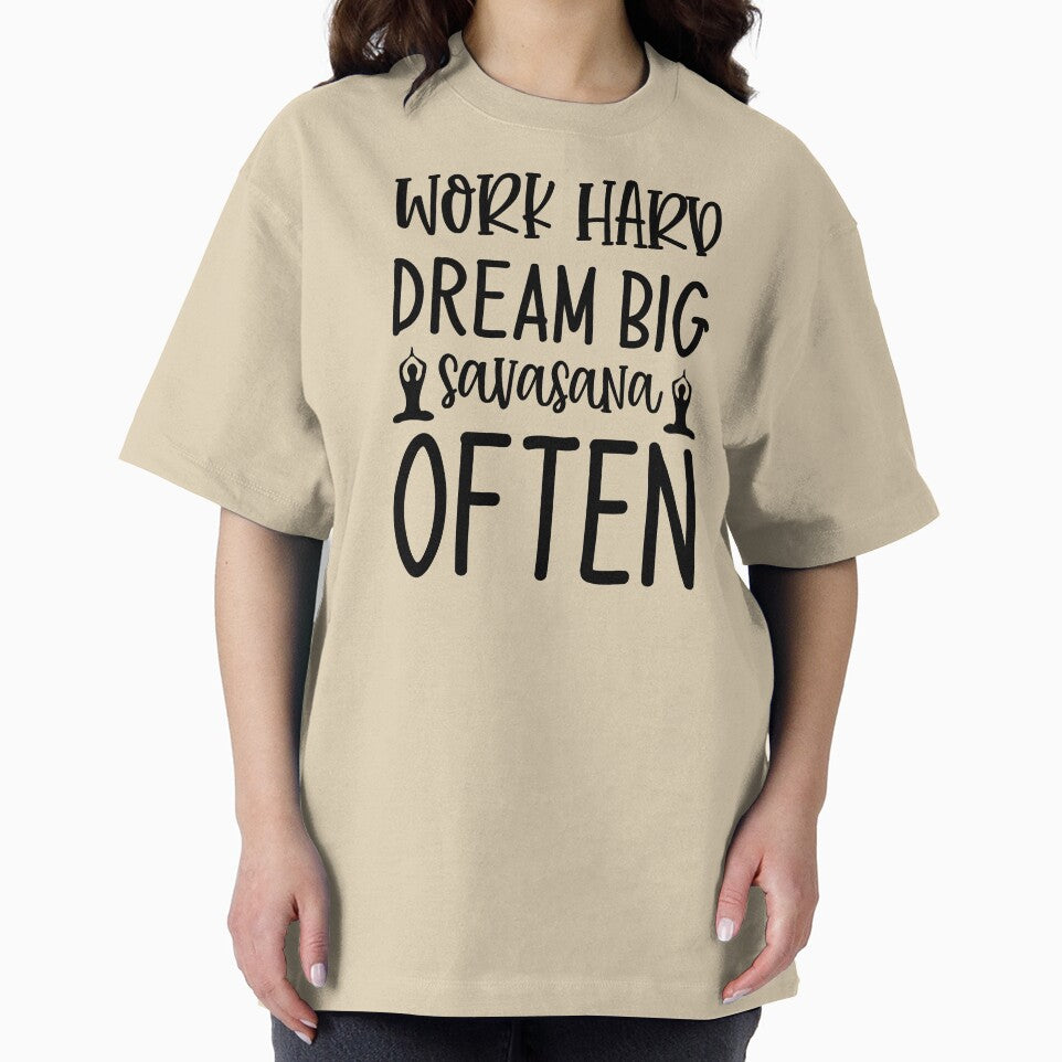 Yoga Saying Work Hard Dream Big Savasana Often Motivational Quote by SoccaTamam