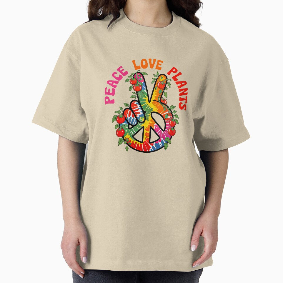 Peace Love Plants Retro World Vegan Day Design by Amanda's Factory T-Shirts, Hoodie, Sweatshirt | BlankRebels.com (Image 2)