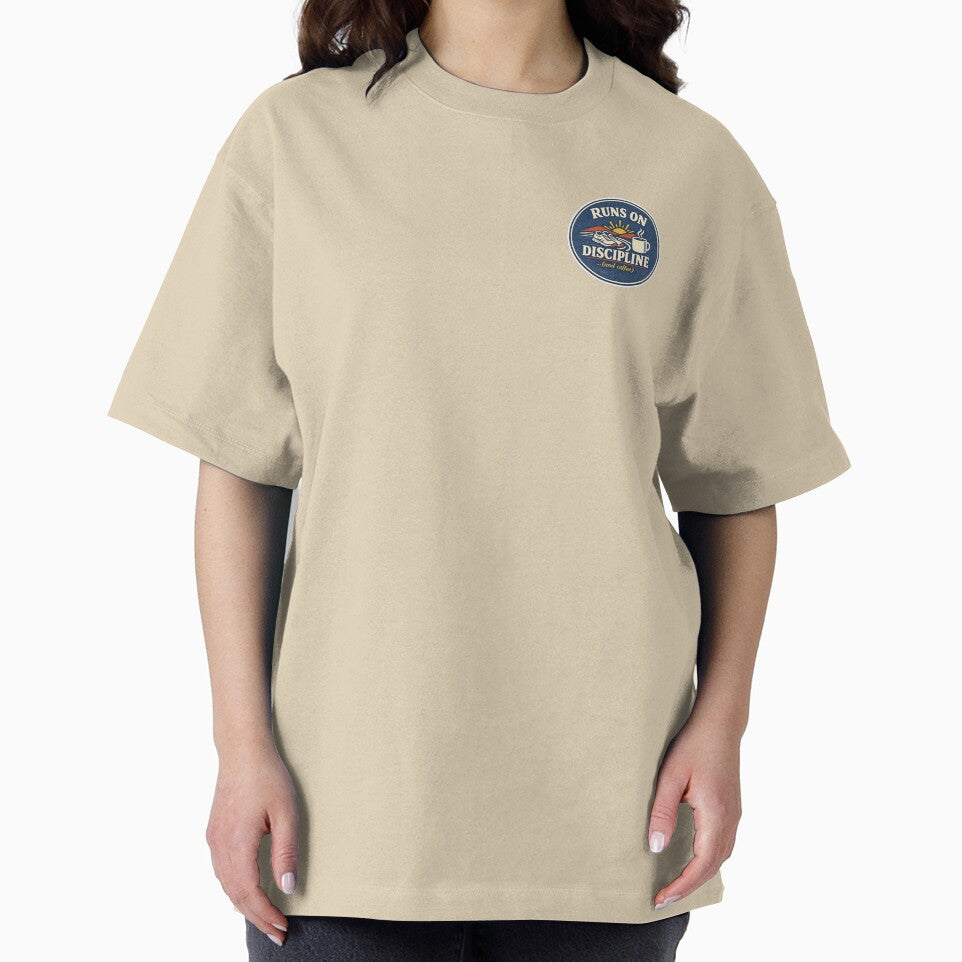 Runs on Discipline (and Coffee) – Vintage Runner Badge by Run-Lifestyle T-Shirts, Hoodie, Sweatshirt (Image 2)