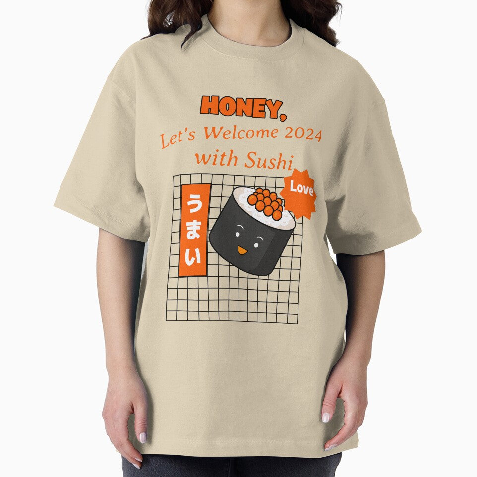 Honey, Let's Welcome 2024 with Sushi by Luckybliss-RE T-Shirts, Hoodie, Sweatshirt | BlankRebels.com (Image 2)