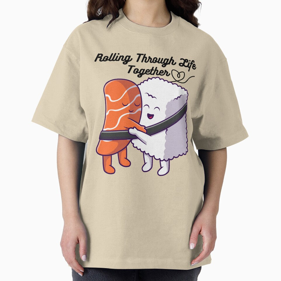 Rolling Through Life Together - Cute Sushi -Sushi Hug by Cyrensea T-Shirts, Hoodie, Sweatshirt | BlankRebels.com (Image 2)