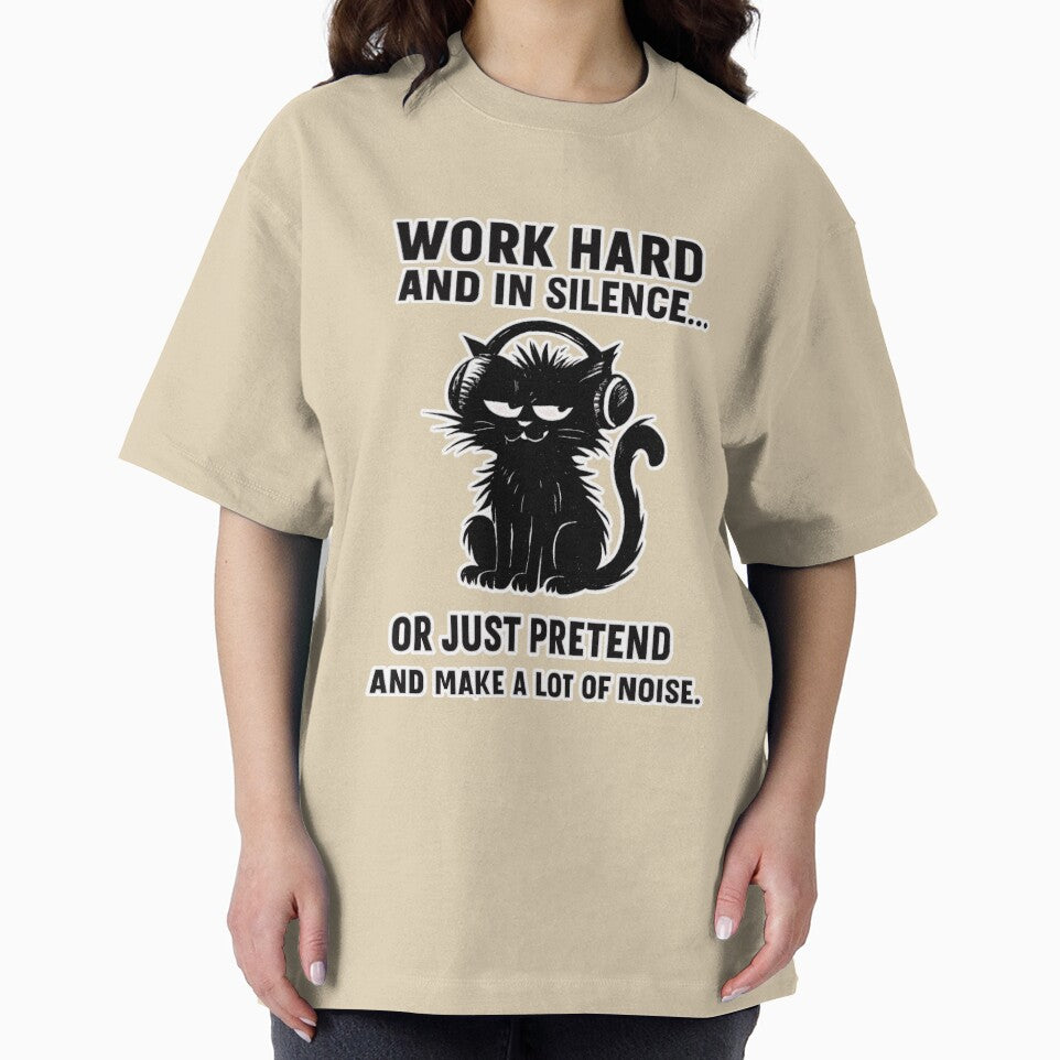 Work Hard or Pretend – Funny Sarcastic Cat Quote by catastrocat T-Shirts, Hoodie, Sweatshirt | BlankRebels.com (Image 2)