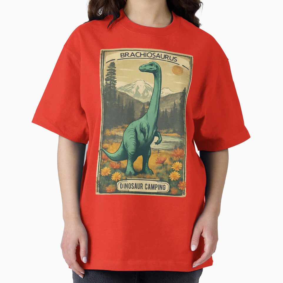 Retro Brachiosaurus Camping Dinosaur in Jurassic Period by FociCreate T-Shirts, Hoodie, Sweatshirt (Image 2)