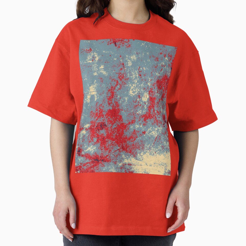 Grunge Chaos – Red, Grey & Cream Texture Art by SouthPrint T-Shirts, Hoodie, Sweatshirt | BlankRebels.com (Image 2)