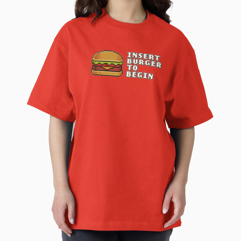 Insert Burger To Begin 8-bit Retro Video Games - Good Burger Slogan by jacnotjac T-Shirts, Hoodie, Sweatshirt (Image 2)