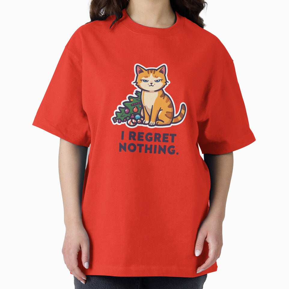 Cat vs Christmas Tree – I Regret Nothing Funny Holiday Design by gavinroyal