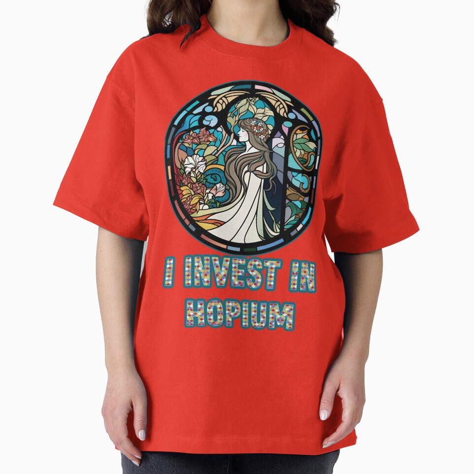 I Invest In Hopium Round Stained Glass Window with Multicolored Lettering by JoyOfHopeStore T-Shirts, Hoodie,... (Image 2)