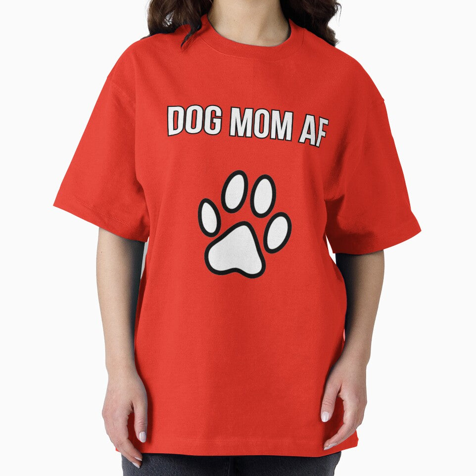 Dog Mom AF Funny T-Shirt | Crazy Dog Lady Paw Print Gift for Dog Moms by PawGiggles Hoodie, Sweatshirt (Image 2)