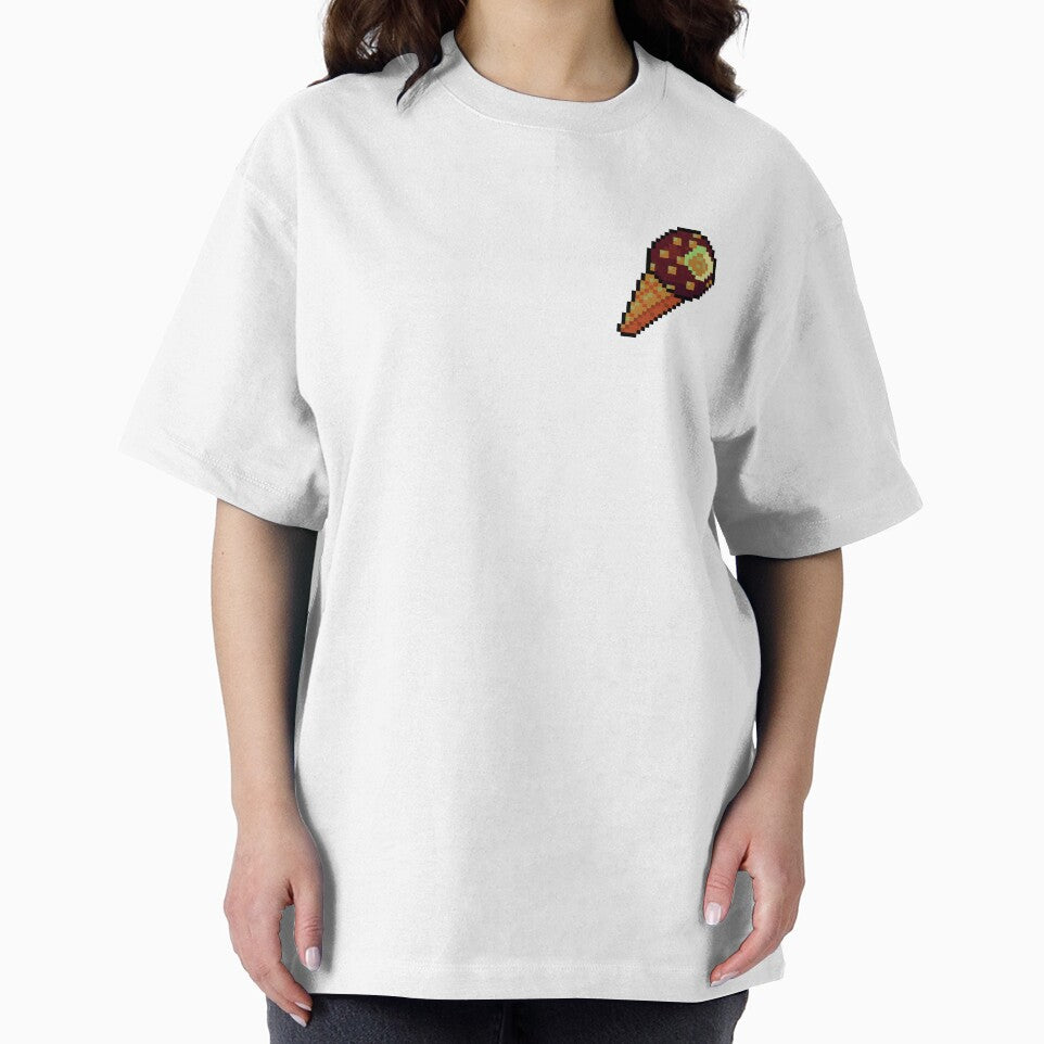 Pixel Chocolate drumstick Ice Cream - pixel food art by LittleFoodShop T-Shirts, Hoodie, Sweatshirt (Image 2)
