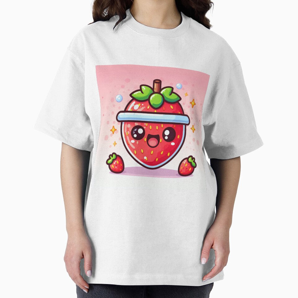 Strawberry as a little bubble tea kawaii plastic boba cup by SaraDatCool T-Shirts, Hoodie, Sweatshirt (Image 2)