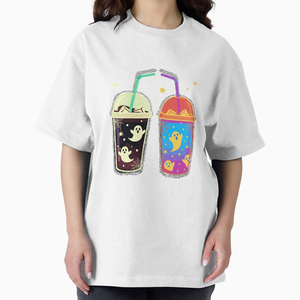 Cute Ghost Halloween Drink Cups Illustration by Horrify T-Shirts, Hoodie, Sweatshirt | BlankRebels.com (Image 2)