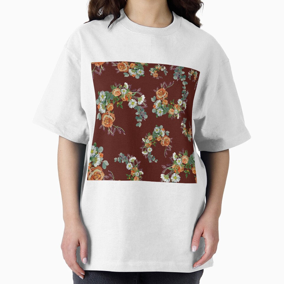 Flower rose daisy branch pattern a watercolor red by Yana Mustafina | Boho Soulful Designs T-Shirts, Hoodie,... (Image 2)