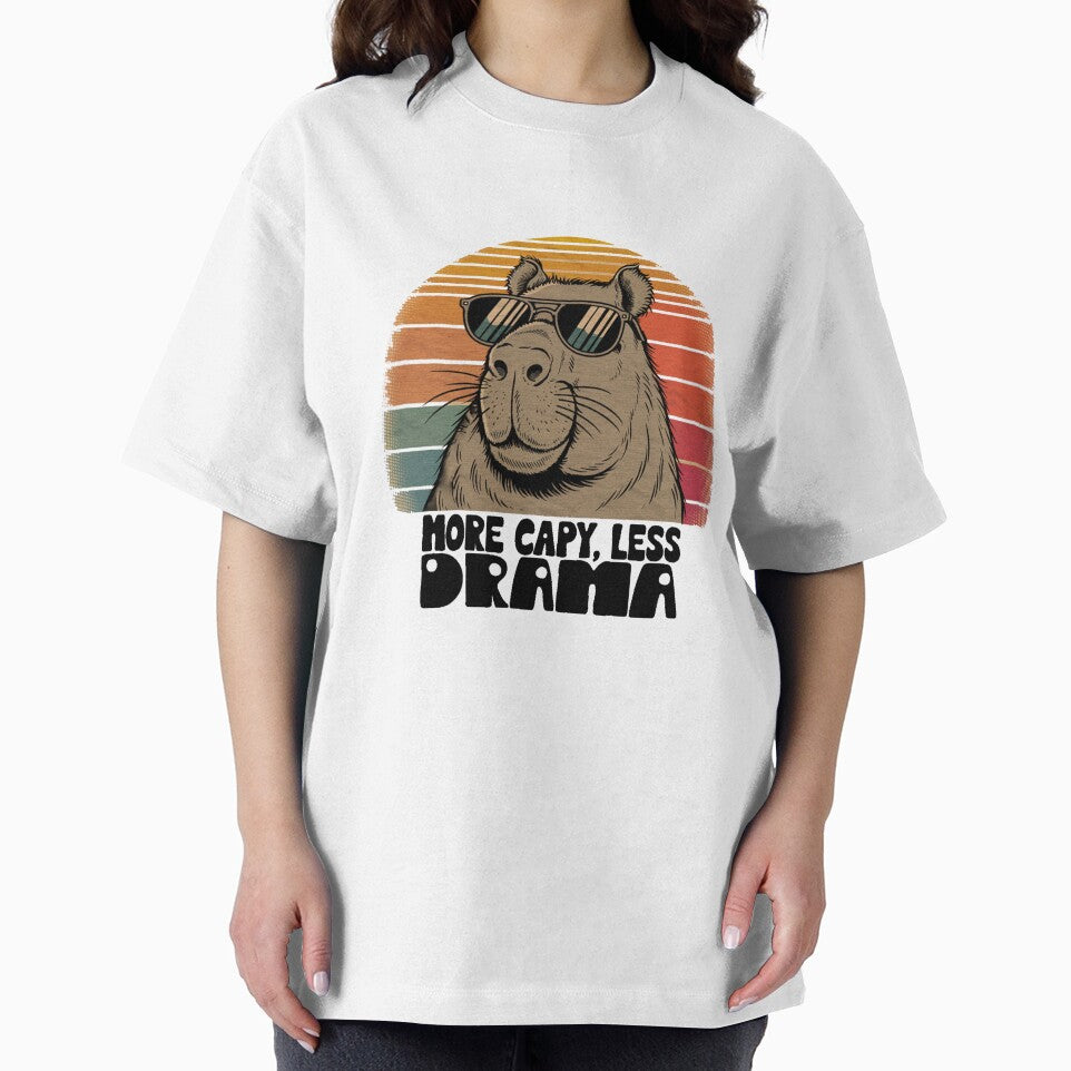 Retro Capybara Vibes - Cool Sunset Sunglasses Design by CircinusStore T-Shirts, Hoodie, Sweatshirt (Image 2)