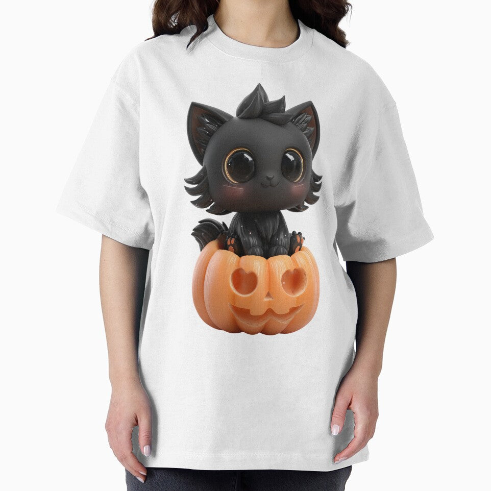 Cute Black Cat Sitting on Pumpkin by LuxChu T-Shirts, Hoodie, Sweatshirt | BlankRebels.com (Image 2)
