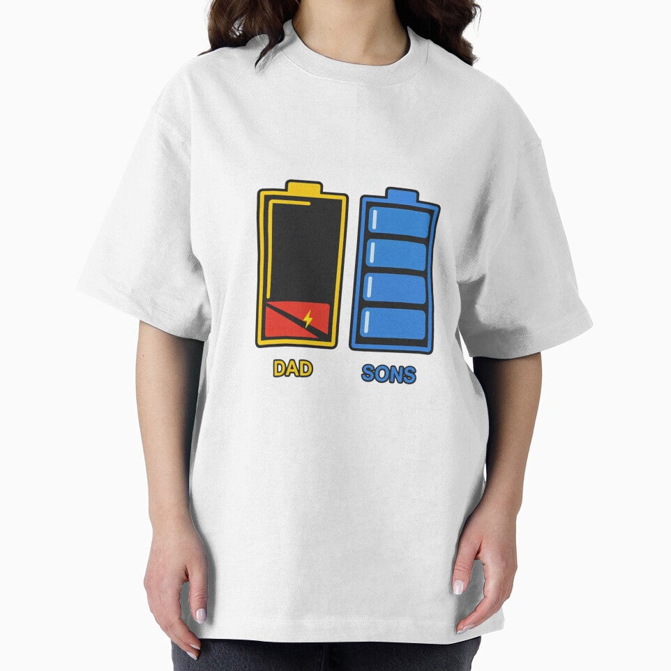 Dad vs Sons Battery Energy Funny Fatherhood Humor Gift by w66aboo T-Shirts, Hoodie, Sweatshirt | BlankRebels.com (Image 2)