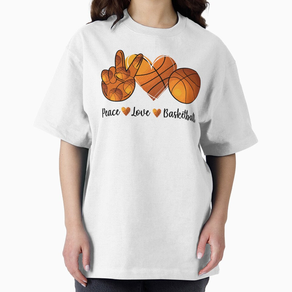 Peace Love Basketball by SunsetGloww T-Shirts, Hoodie, Sweatshirt | BlankRebels.com (Image 2)