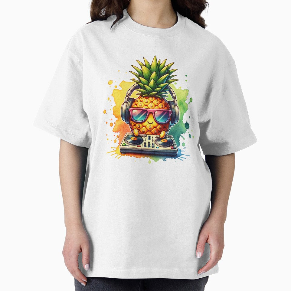 Watercolor Cool Pineapple DJ by ChaosReigns91 T-Shirts, Hoodie, Sweatshirt | BlankRebels.com (Image 2)