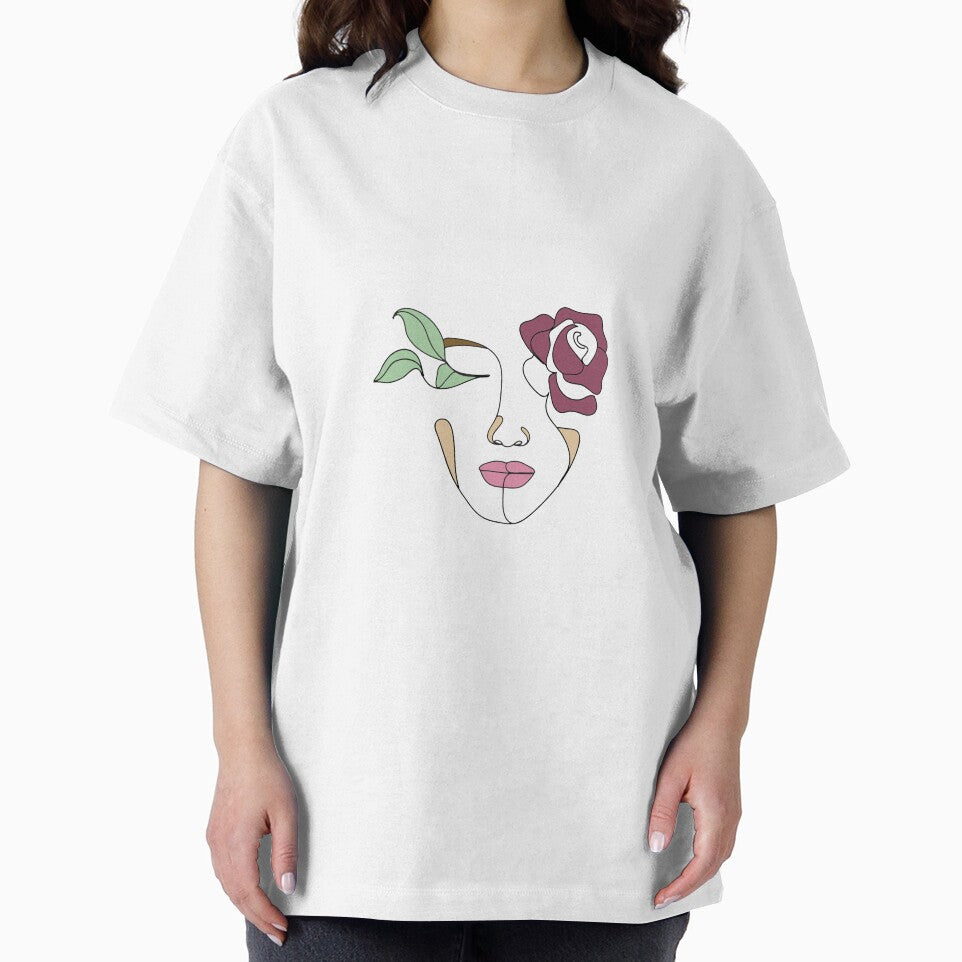Flower Face Line Art Illusion by corneliahill T-Shirts, Hoodie, Sweatshirt | BlankRebels.com (Image 2)