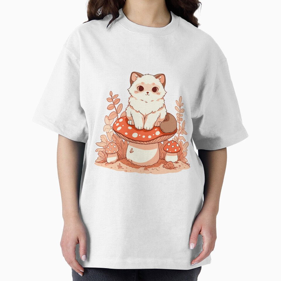 Cat on mushroom cute by GlobalDesigns- T-Shirts, Hoodie, Sweatshirt | BlankRebels.com (Image 2)