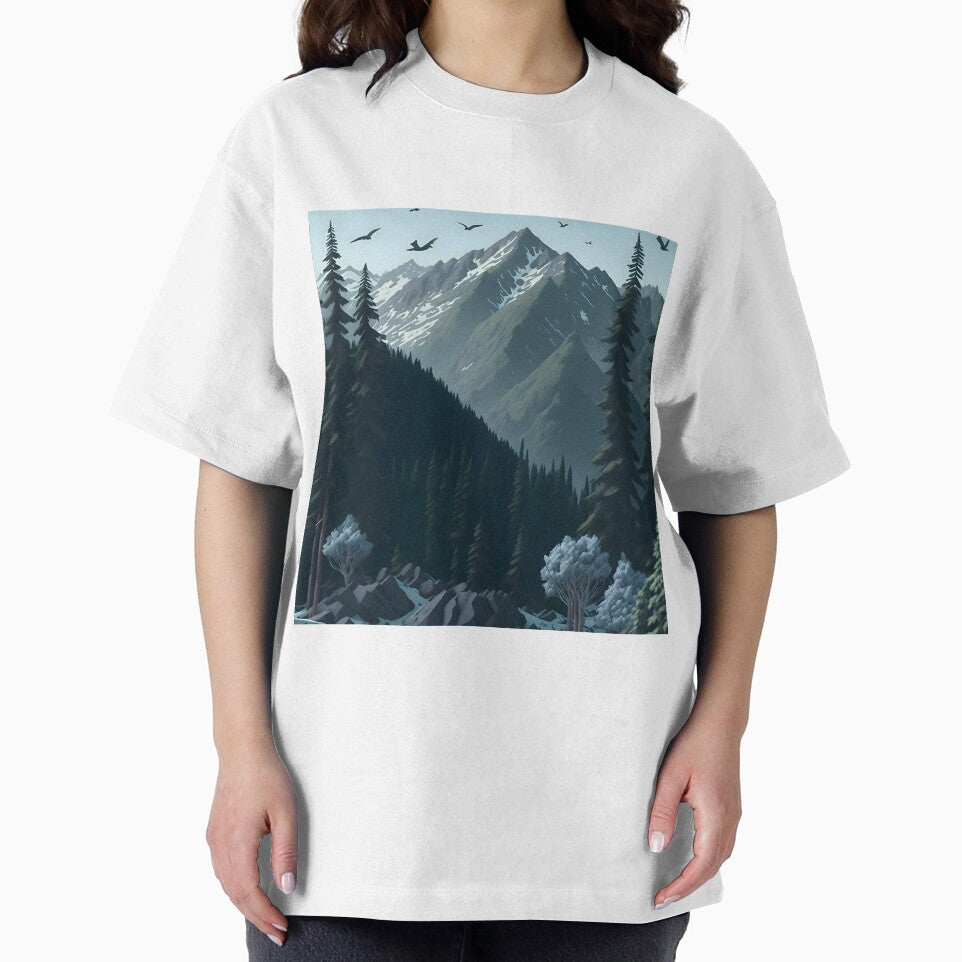 "Mountain Majesty: Artwork Pattern with Cool Grays, Forest Greens, and Realistic Details" by Best-Art-32... (Image 2)