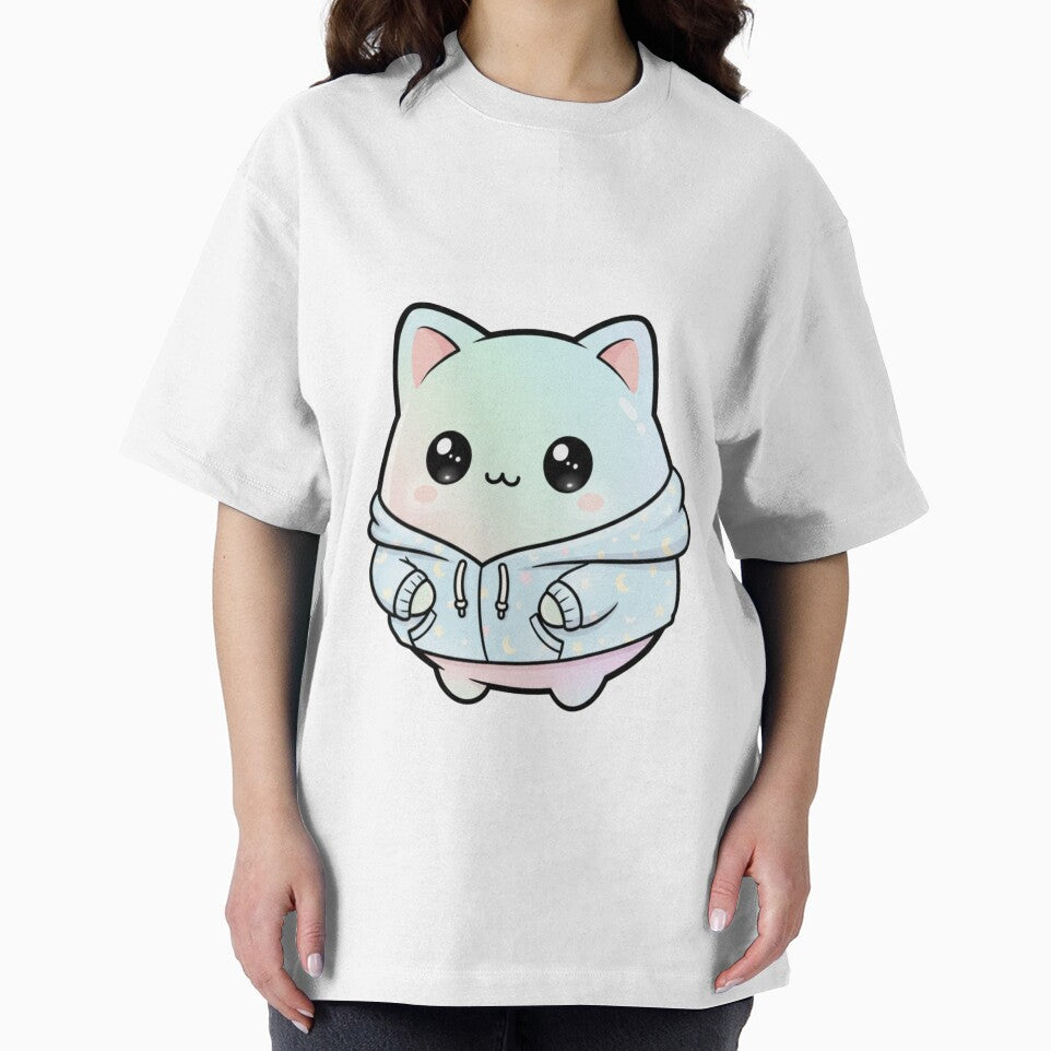 Cute Kawaii Hoodie Cat Illustration | Pastel Cartoon Kitty Clipart for Stickers, T-Shirts & POD Designs by... (Image 2)