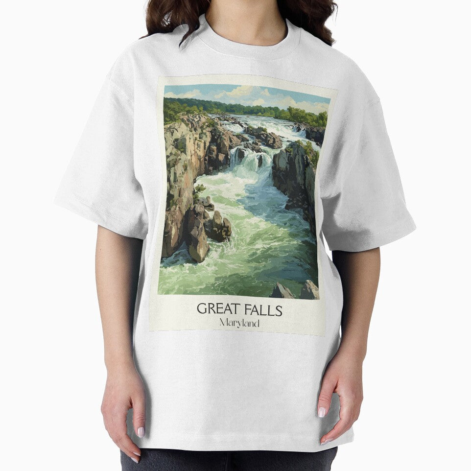 Great Falls Maryland Potomac River | Rushing Rapids Poster by TuncGK T-Shirts, Hoodie, Sweatshirt | BlankRebels.com (Image 2)