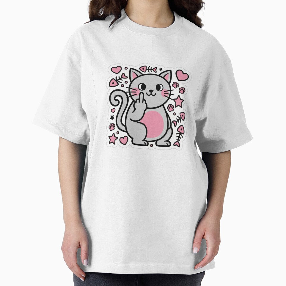 Cute Cat middle finger by Zenx36 T-Shirts, Hoodie, Sweatshirt | BlankRebels.com (Image 2)