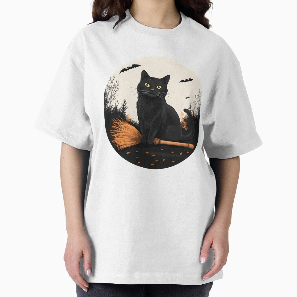 Elegant Black Cat with a Broomstick by CharmingQuill T-Shirts, Hoodie, Sweatshirt | BlankRebels.com (Image 2)
