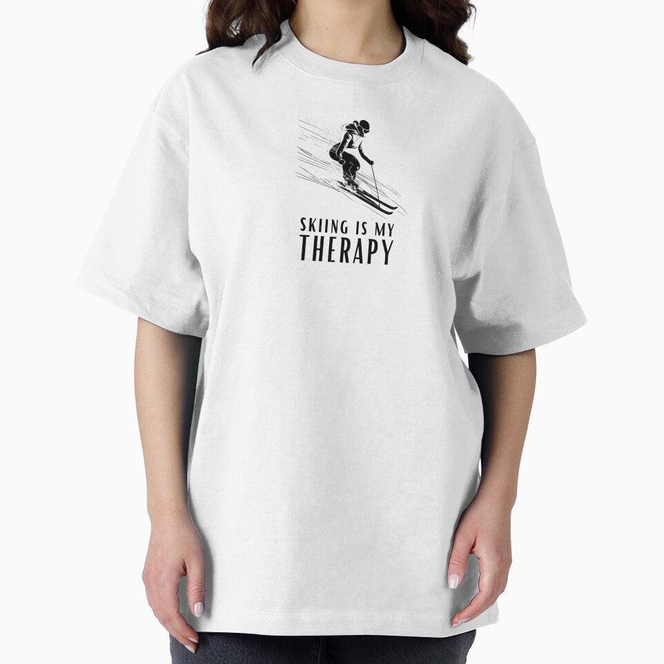 Skiing is My Therapy Girl - Line Art Skier by ShadowAndSlate T-Shirts, Hoodie, Sweatshirt | BlankRebels.com (Image 2)