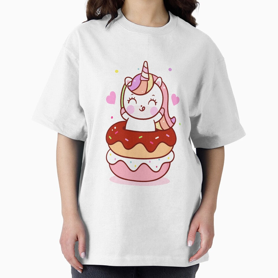 Kawaii Cute Colorful Unicorn in the donut by YuliyaR T-Shirts, Hoodie, Sweatshirt | BlankRebels.com (Image 2)