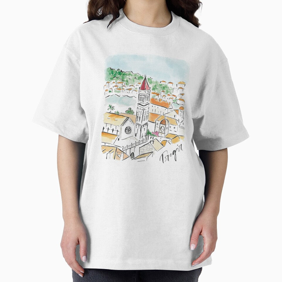 Trogir, Croatia Travel Poster Print Sticker by alwaysbookish T-Shirts, Hoodie, Sweatshirt | BlankRebels.com (Image 2)