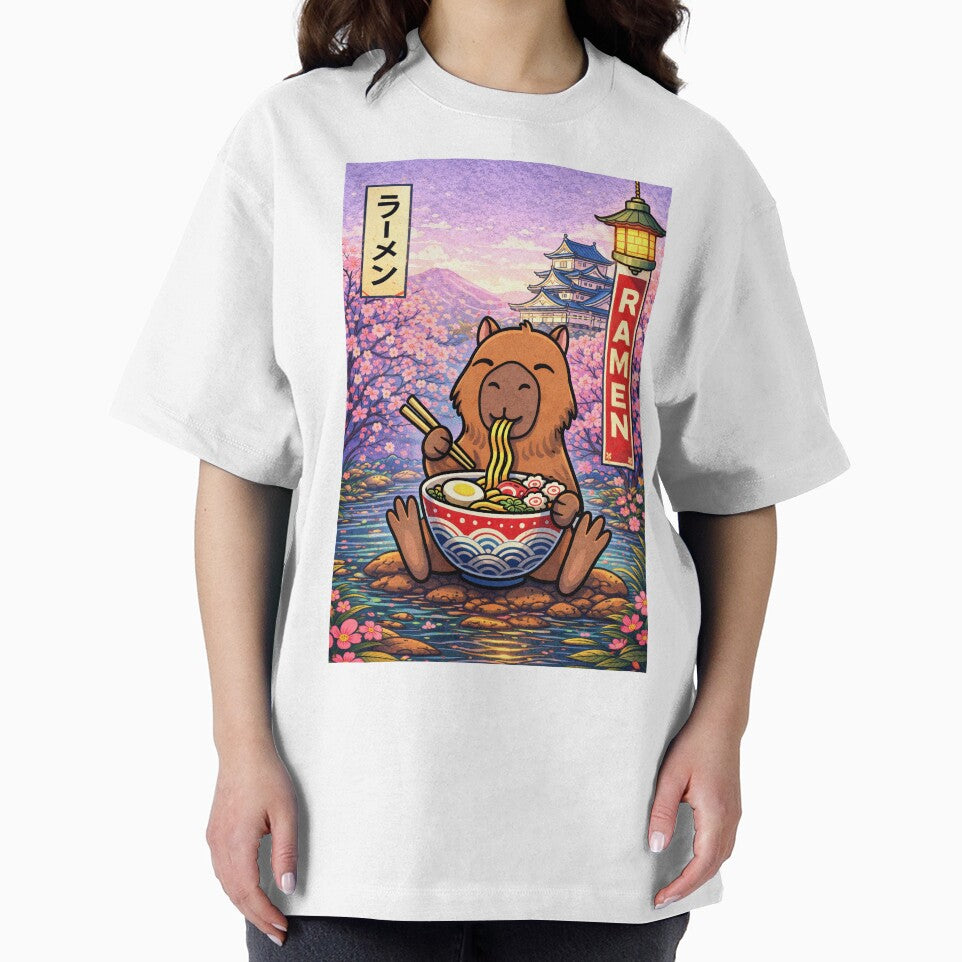 Capybara Eating Ramen – Cute Japanese Capybara Art by RetroPop23 T-Shirts, Hoodie, Sweatshirt | BlankRebels.com (Image 2)