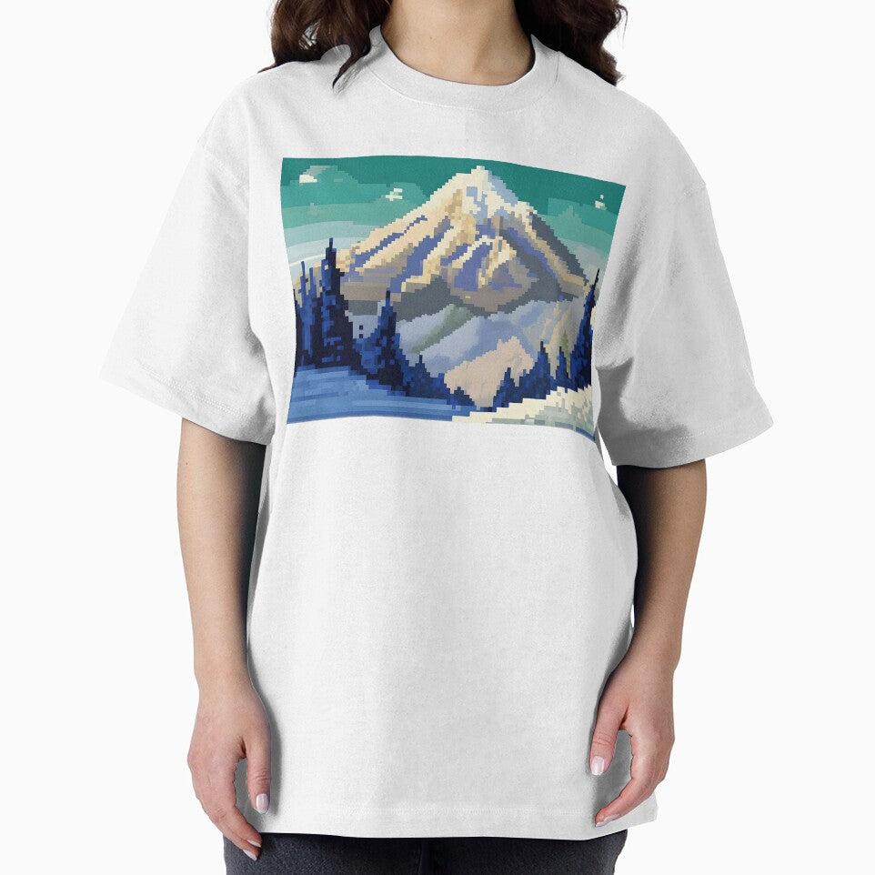Pixelated Mountain Landscape Abstract Art by Esterlane T-Shirts, Hoodie, Sweatshirt | BlankRebels.com (Image 2)