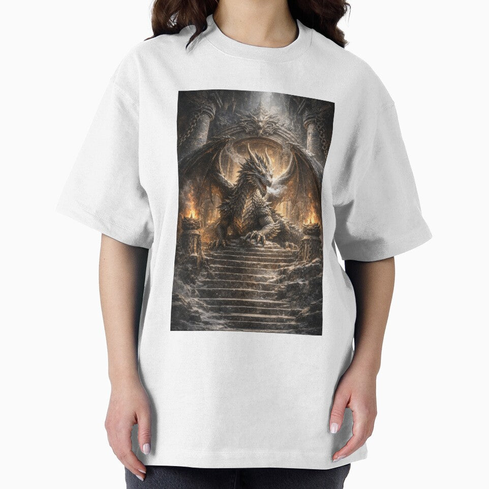 Stone Throne Dragon – Dark Fantasy Guardian by DrakariArt T-Shirts, Hoodie, Sweatshirt | BlankRebels.com (Image 2)