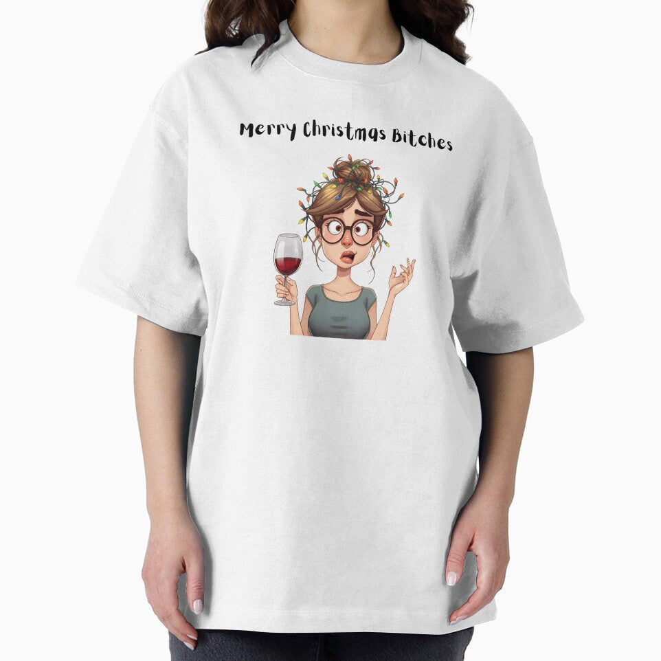 Sarcastic Christmas Humour Illustration – Wine Lover Holiday Art by Fabricbella T-Shirts, Hoodie, Sweatshirt (Image 2)