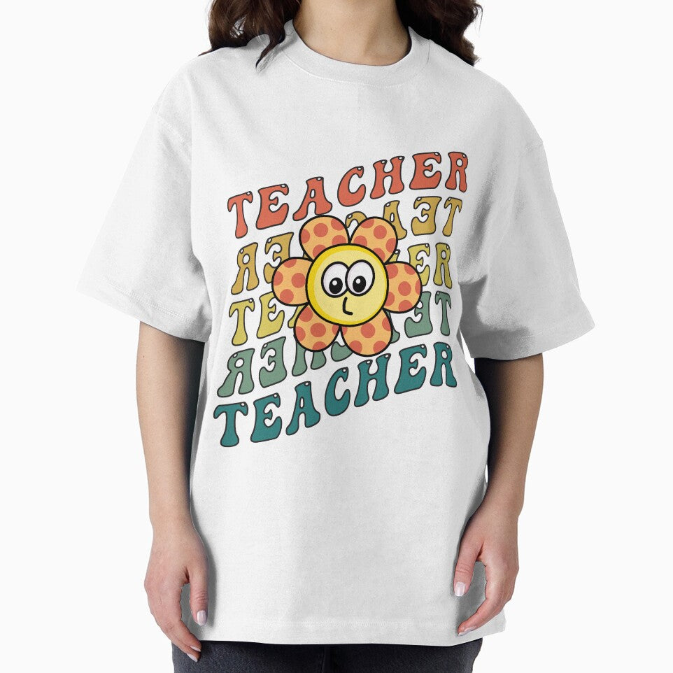 Retro Teacher Daisy Colorful Pre School Elementary School Teacher T-Shirts, Hoodie, Sweatshirt