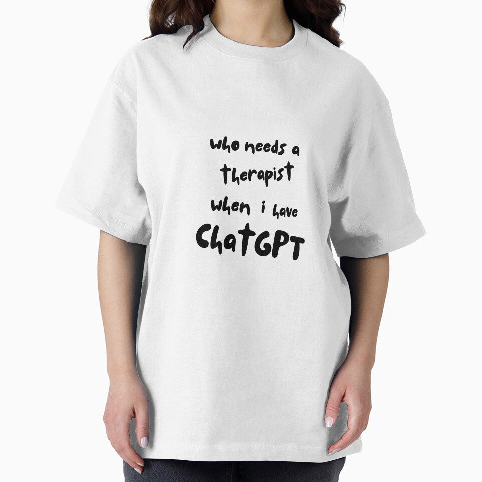 Funny Therapy Shirt – “Who Needs a Therapist When I Have ChatGPT?” – AI Humor Tee by quietsouls Hoodie, Sweatshirt (Image 2)