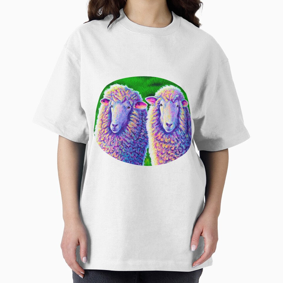 Colorful Sheep Portrait - Charlie and Curtis by Rebecca Wang T-Shirts, Hoodie, Sweatshirt | BlankRebels.com (Image 2)