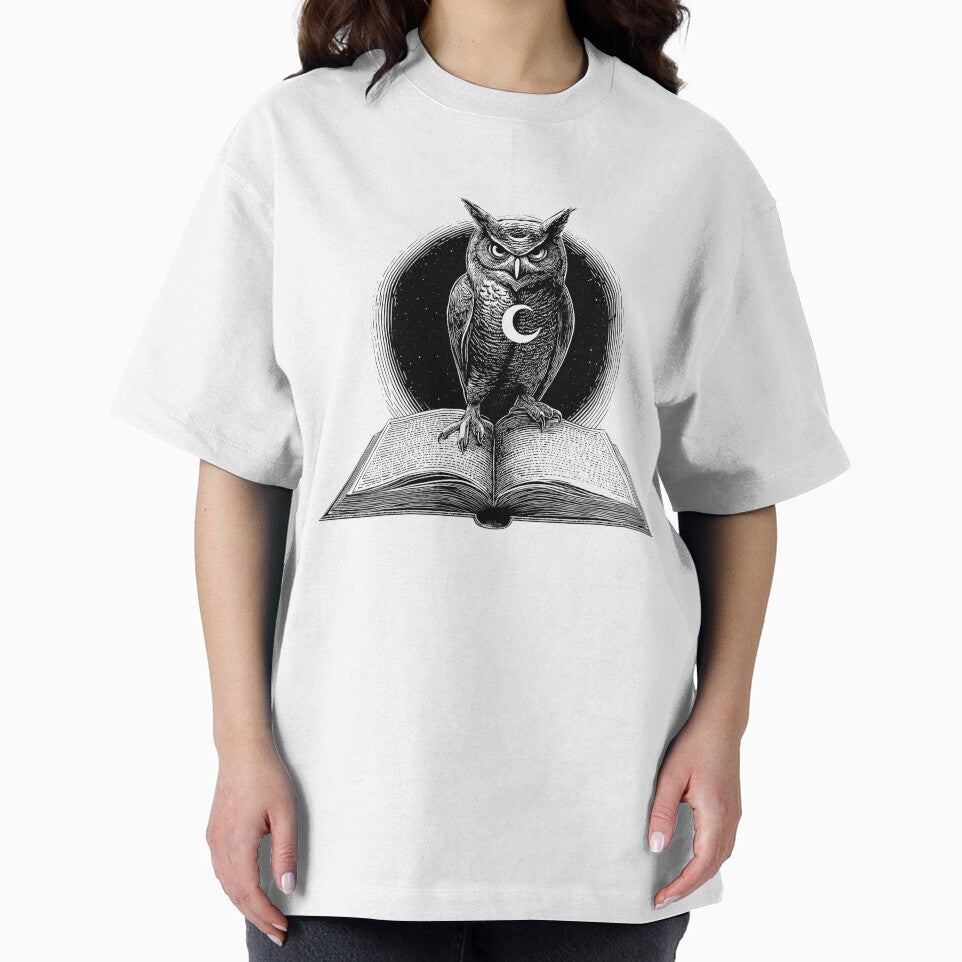 Mystic Owl on Ancient Book – Moonlit Wisdom Design by Alphakenon T-Shirts, Hoodie, Sweatshirt | BlankRebels.com (Image 2)