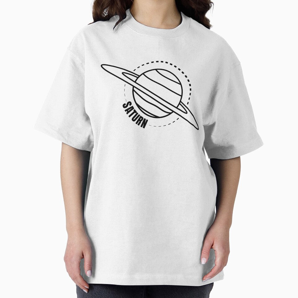 Planet Saturn (BLACK DESIGN) by EleannaInSpace T-Shirts, Hoodie, Sweatshirt | BlankRebels.com (Image 2)