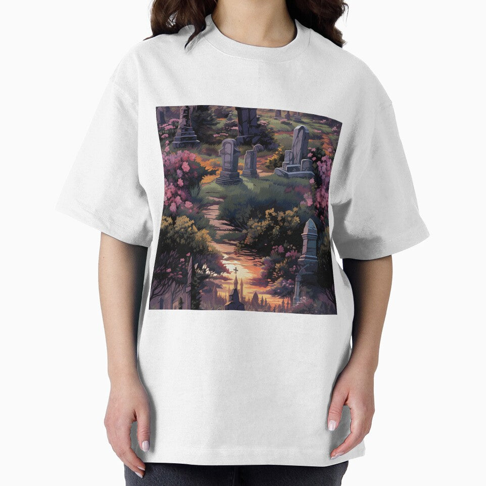 Gothic Cemetery Gravestones and Flowers Pattern by SchorlCraft T-Shirts, Hoodie, Sweatshirt | BlankRebels.com (Image 2)