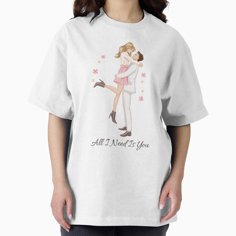 All I Need Is You – Romantic Couple Illustration T-Shirt by RitaRuni1992 Hoodie, Sweatshirt | BlankRebels.com (Image 2)