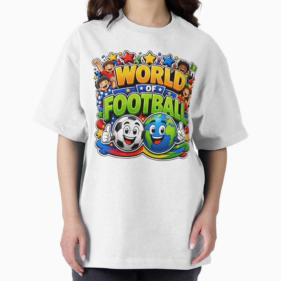World of Football Cartoon Sticker | Cute Soccer Ball & Globe Mascot Sports Design by M.Store