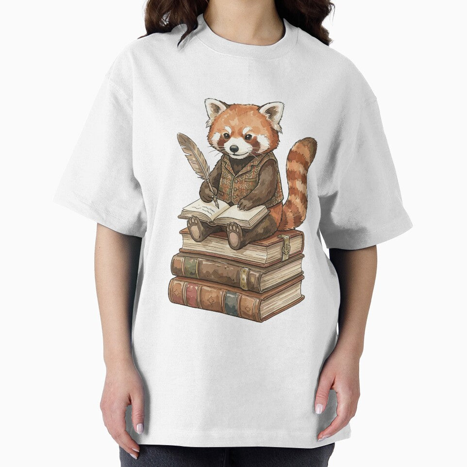 Light Academia: Literary Red Panda T-Shirts, Hoodie, Sweatshirt