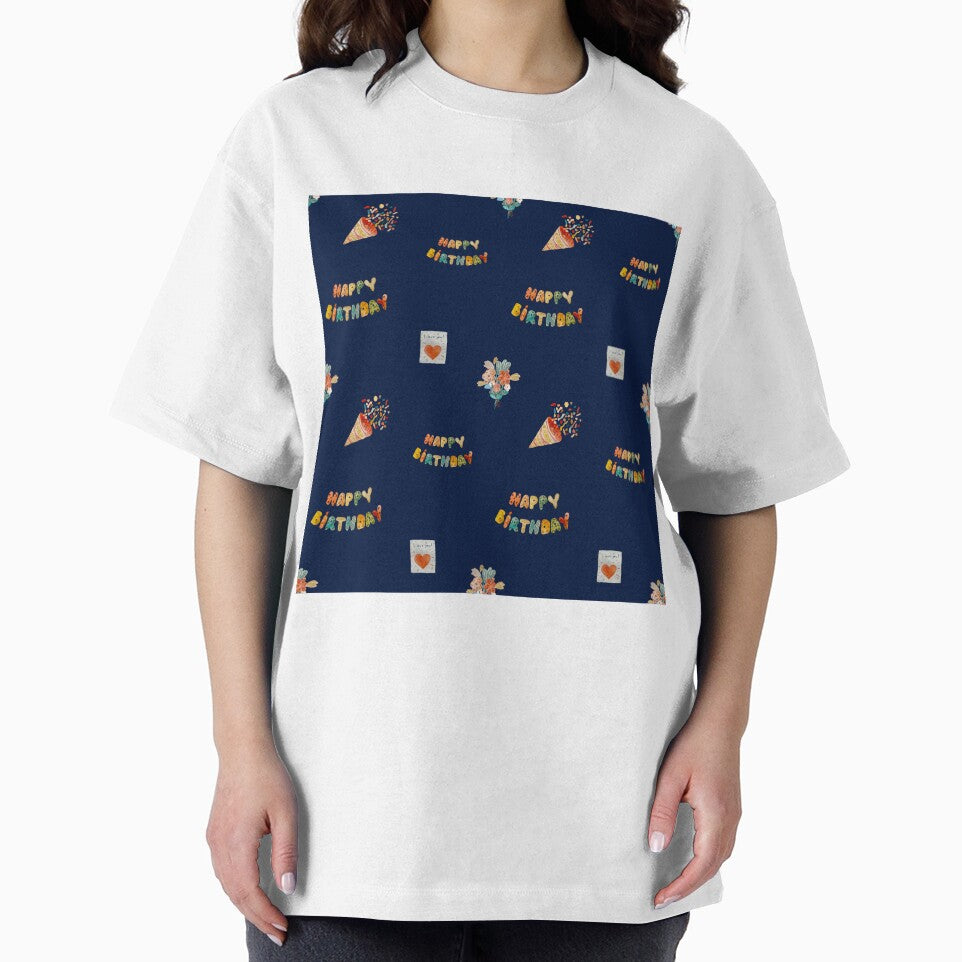 Birthday confetti sketch cute pattern a watercolor blue by Yana Mustafina | Boho Soulful Designs T-Shirts,... (Image 2)