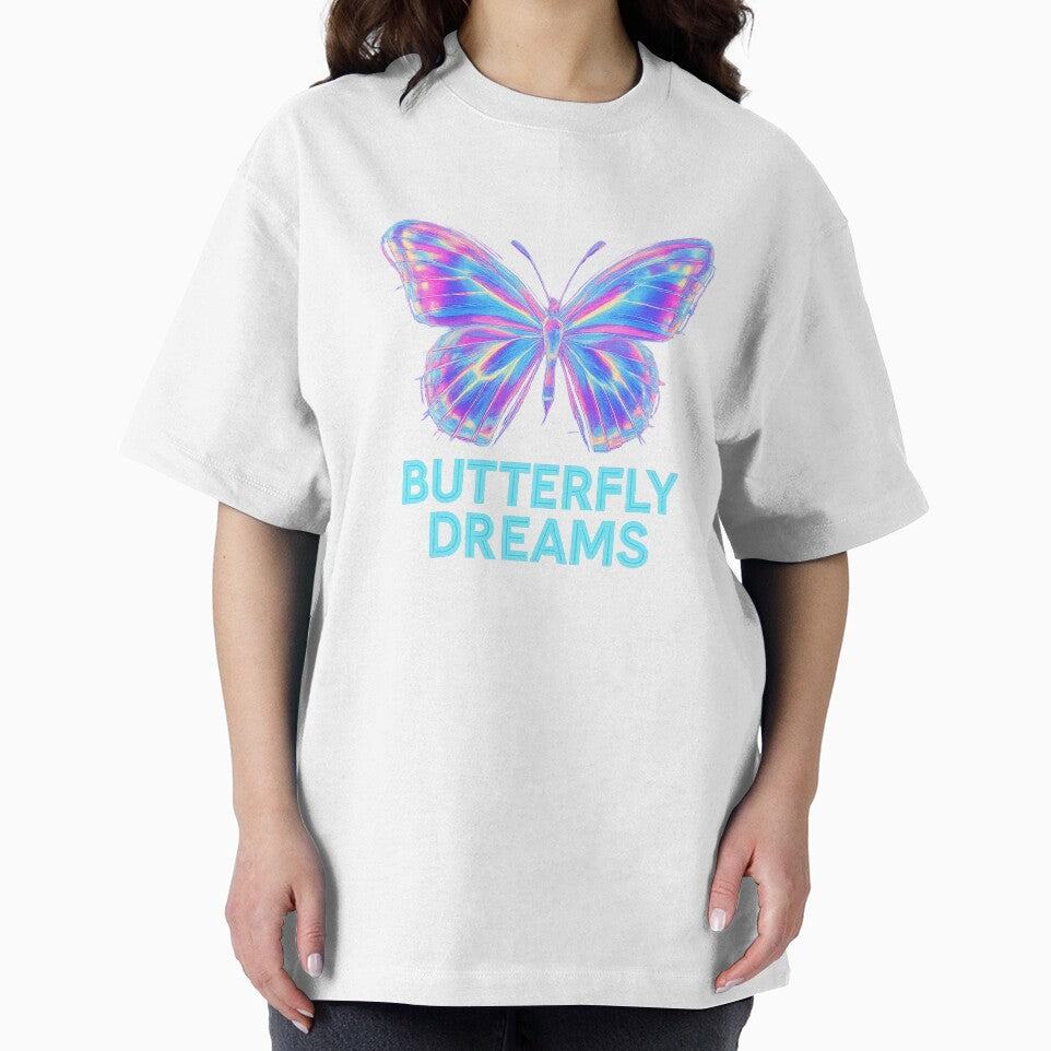 Y2K Chrome Butterfly Tie‑Dye Tee by TONSNAP