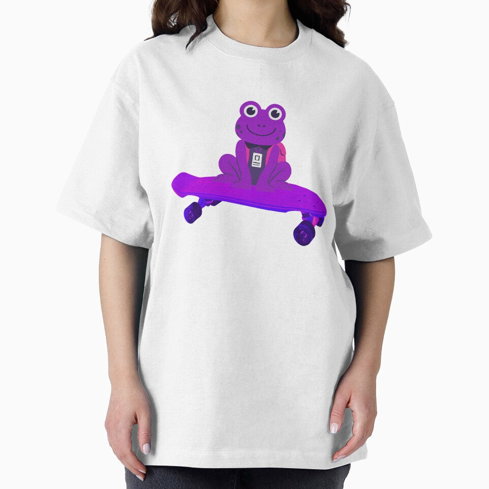 Purple Frog With Backpack On A Skateboard by thecooltable T-Shirts, Hoodie, Sweatshirt | BlankRebels.com (Image 2)