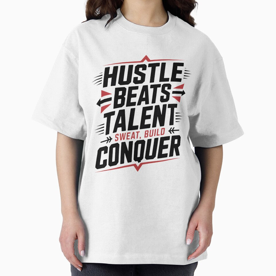 Fitness Fusion Hustle – Minimal Motivational Quote T-Shirt & Hoodie by triyambaka designs