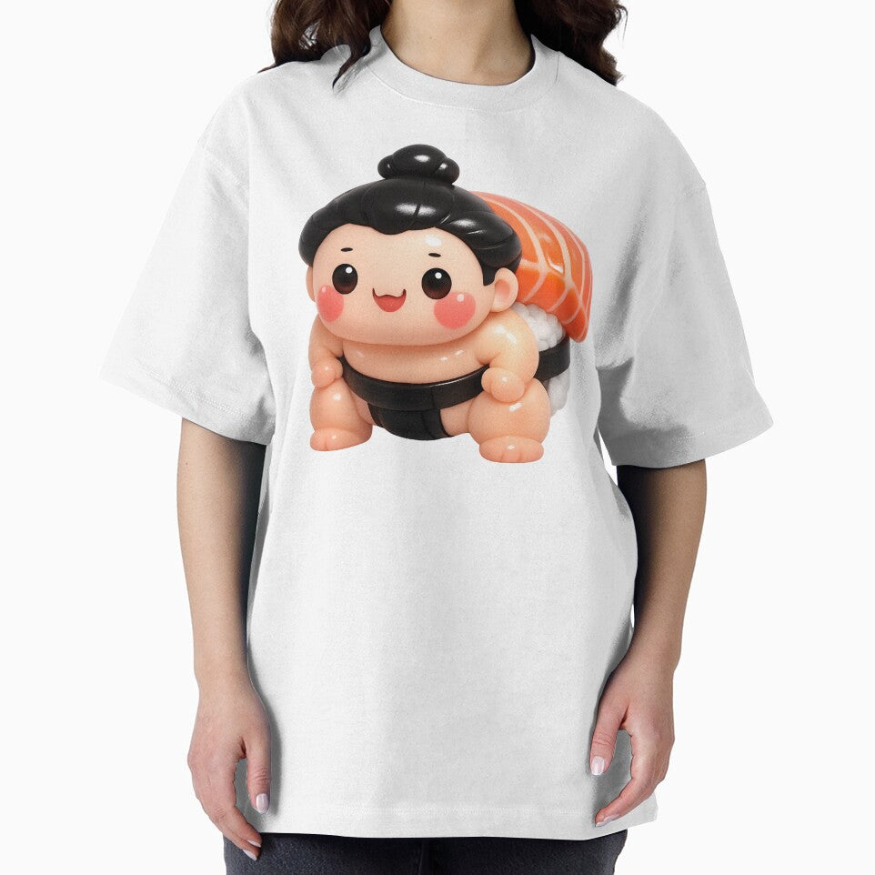 Cute Sushi Sumo | Kawaii Fun Salmon Nigiri Sushi Character by Moons Studio T-Shirts, Hoodie, Sweatshirt (Image 2)